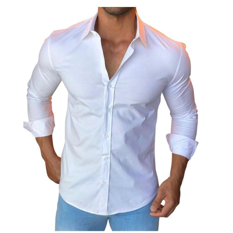 Camisa Slim Hombre Manga Larga